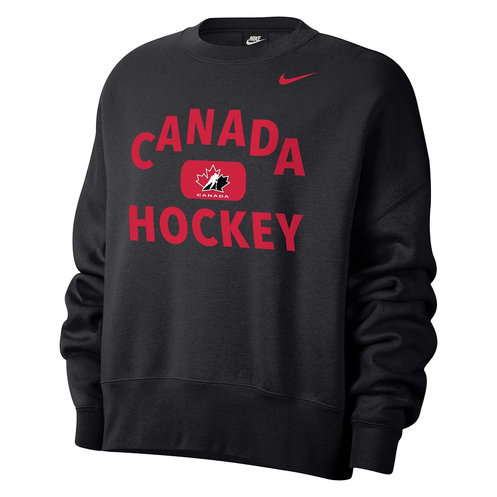 Nike Hockey Canada Everyday Campus pour femmes - Noir Chandail molletonné