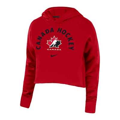 Chandail court Campus Nike de Hockey Canada pour femmes, rouge - à capuchon