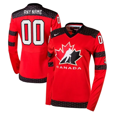 Chandail pour femmes Nike Replica de Hockey Canada rouge personnalisé