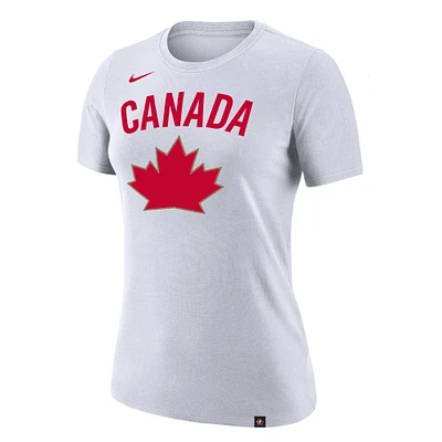 T-shirt Nike Heritage Performance Hockey Canada pour femmes, blanc