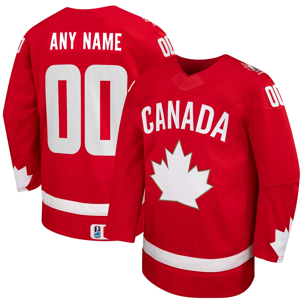 Maillot réplique alternatif personnalisé rouge de Hockey Canada pour jeunes