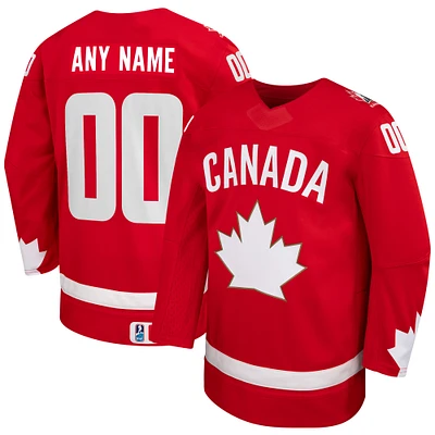 Maillot réplique alternatif personnalisé rouge de Hockey Canada pour jeunes