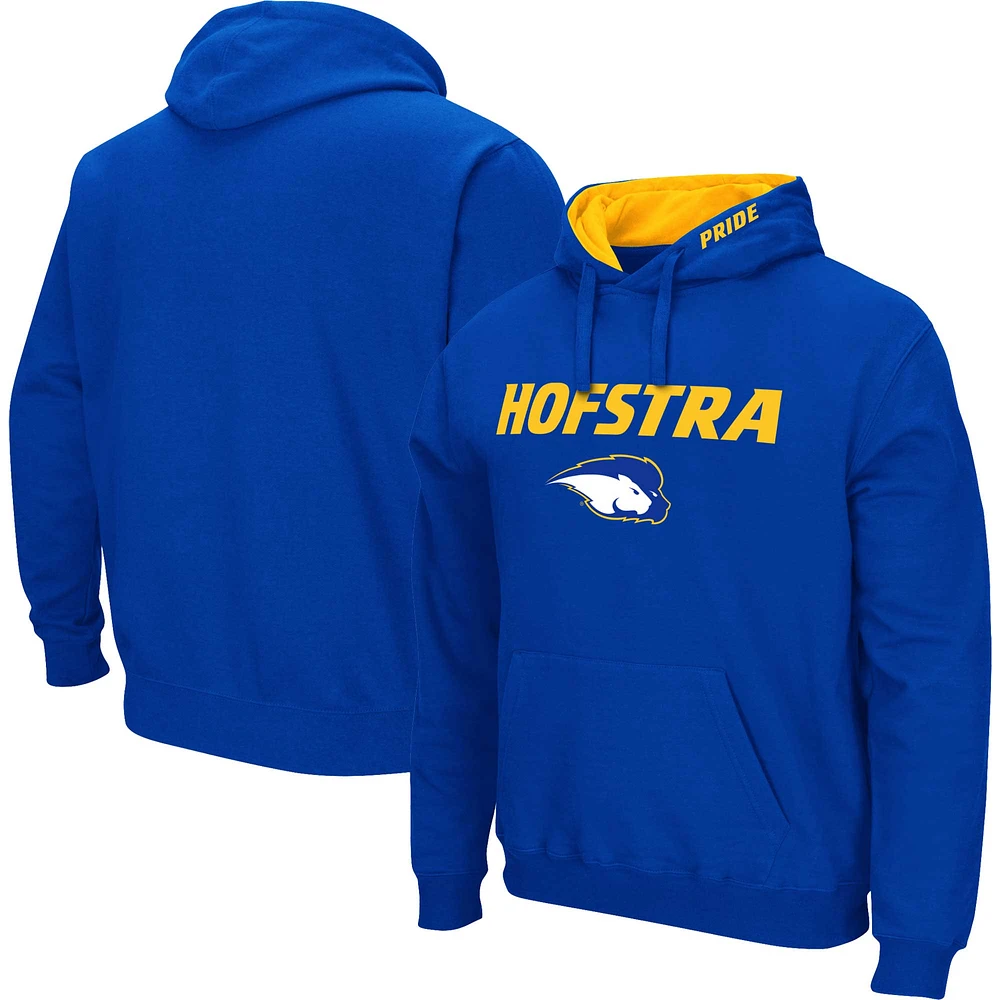 Men's Colosseum Blue Hofstra University Pride Arch & Logo 3.0 Pullover Hoodie