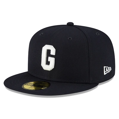 Casquette ajustée New Era Homestead Greys Turn Back The Clock 59FIFTY pour homme, bleu marine