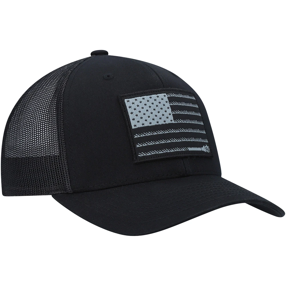 HOOey Liberty Roper Trucker Adjustable Snapback Hat - Black