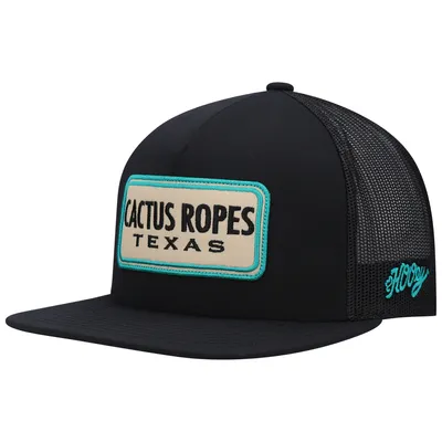 HOOey Cactus Ropes Trucker Snapback Hat - Black