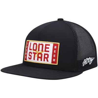 HOOey Lone Star Logo Trucker Snapback Hat - Black