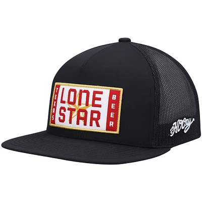 Men's HOOey Black Lone Star Logo Trucker Snapback Hat