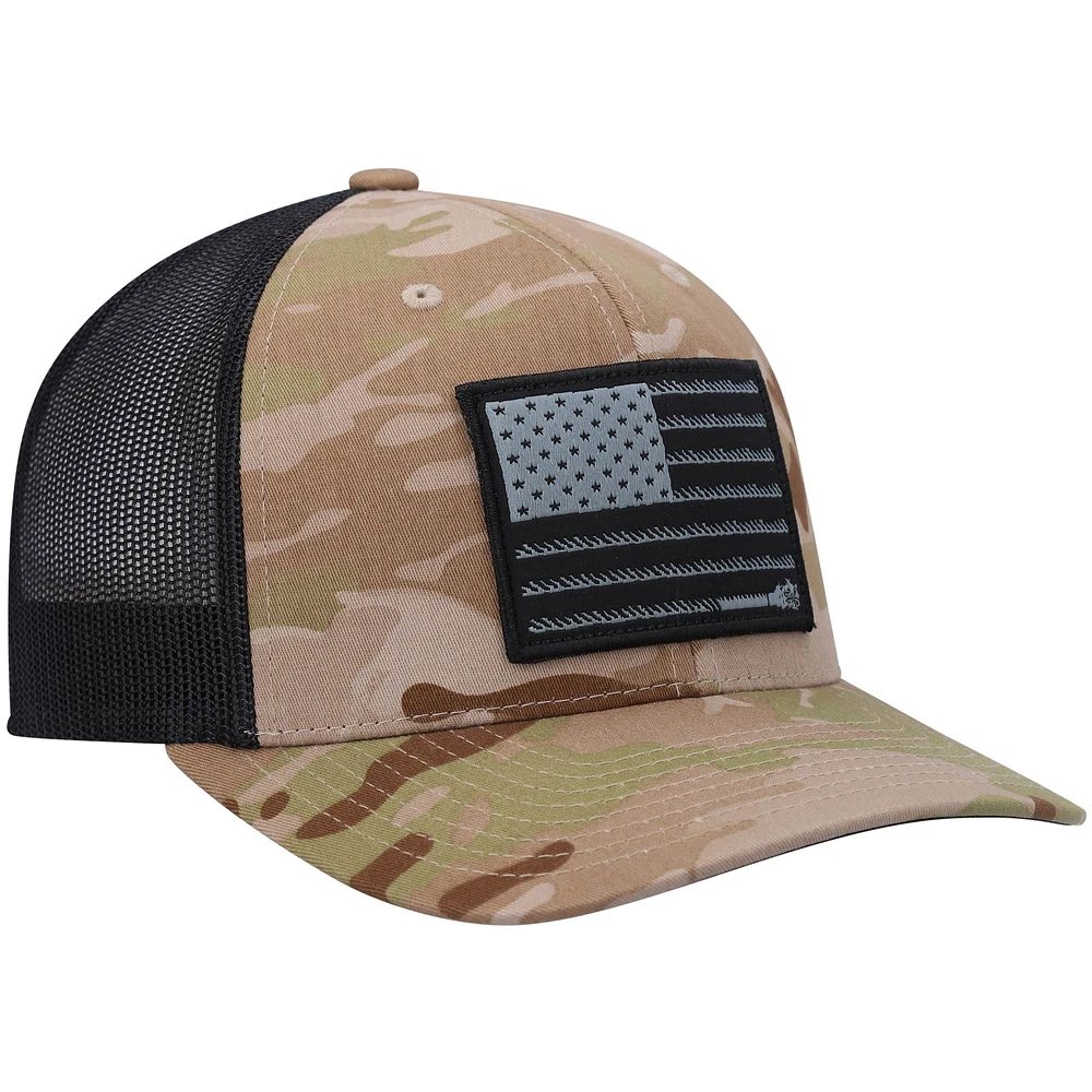 Casquette HOOey Camo/Black Liberty Roper Team Trucker Snapback pour homme