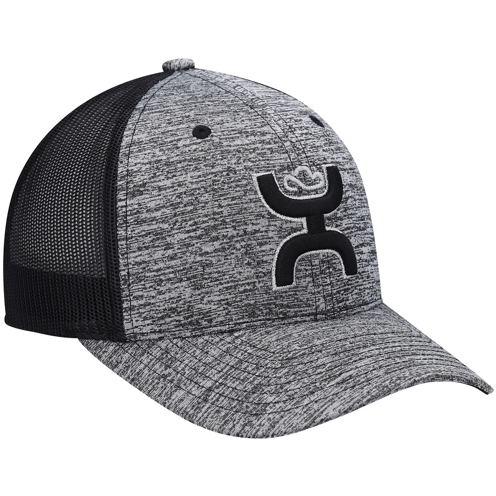 Men's HOOey Heathered Gray/Black Sterling Trucker Snapback Hat