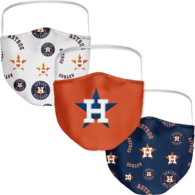 Adulte Fanatics Houston Astros All Over Logo Couvre-visage 3-Pack