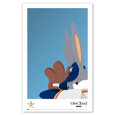 Bugs Bunny Houston Astros 11"x 17" minimaliste Looney Tunes affiche imprimée