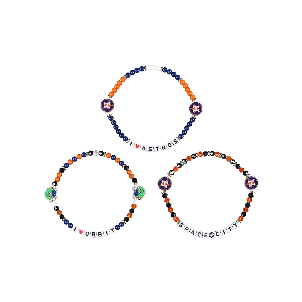 FOCO Houston Astros 3-Pack Friendship Bracelet Set