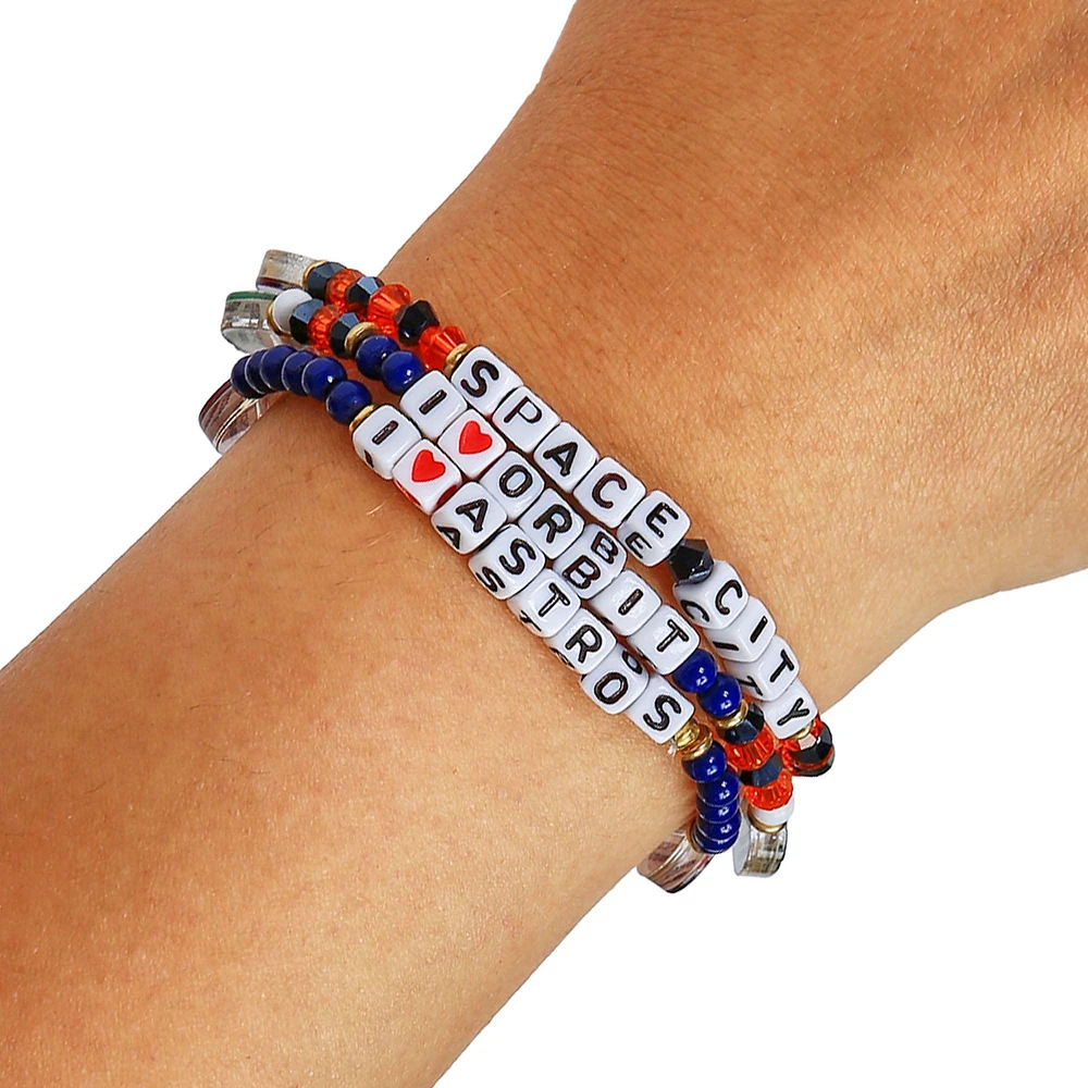 FOCO Houston Astros 3-Pack Friendship Bracelet Set