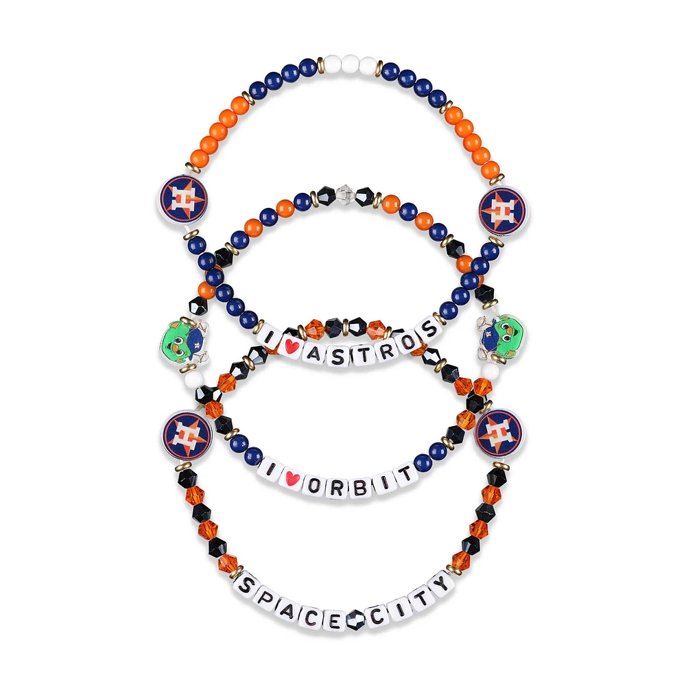 FOCO Houston Astros 3-Pack Friendship Bracelet Set