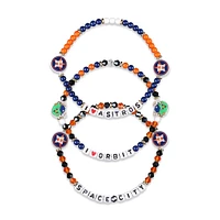 FOCO Houston Astros 3-Pack Friendship Bracelet Set