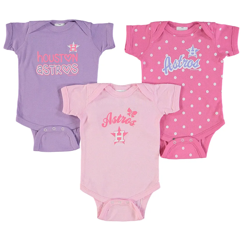 Lids Houston Astros Tiny Turnip Girls Infant 3-Piece Bodysuit Set - White