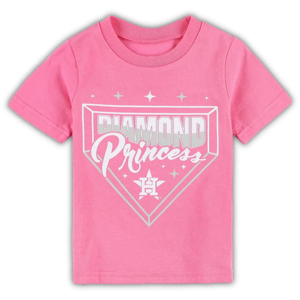 Lids Houston Astros Girls Toddler Diamond Princess T-Shirt - Pink