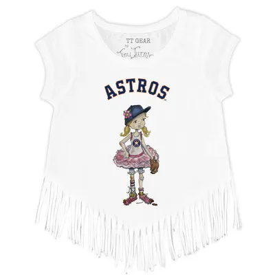 Lids Houston Astros Tiny Turnip Girls Toddler Peace Love Baseball Fringe  T-Shirt - White