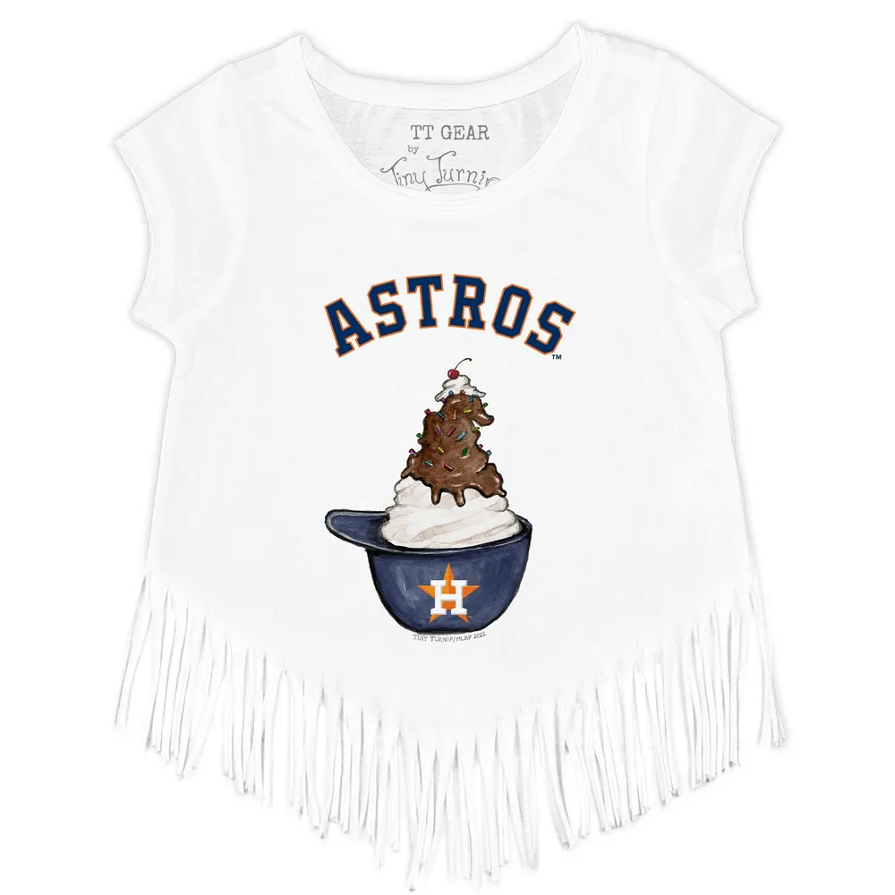 Houston Astros Tiny Turnip Toddler Sundae Helmet T-Shirt - White