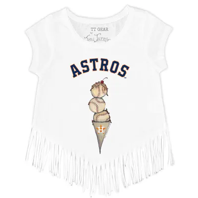 Lids Houston Astros Tiny Turnip Girls Toddler Baseball Love Fringe T-Shirt  - Navy