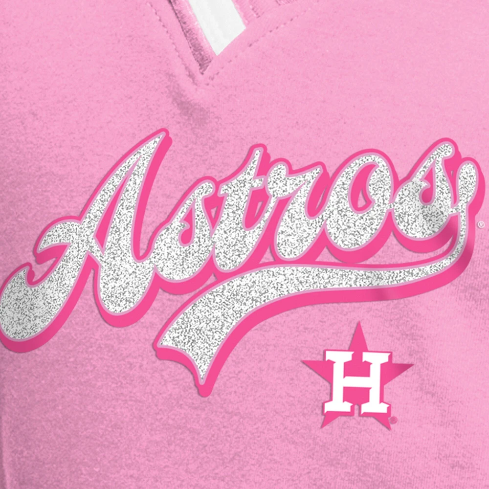 Girls Youth New Era Pink Houston Astros Mommy & Me Raglan V-Neck T-Shirt