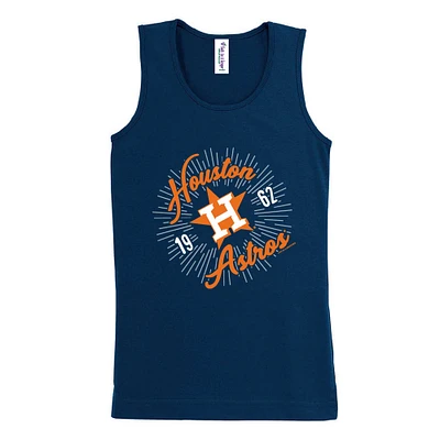 Girls Youth Soft as a Grape Navy Houston Astros Tank Top