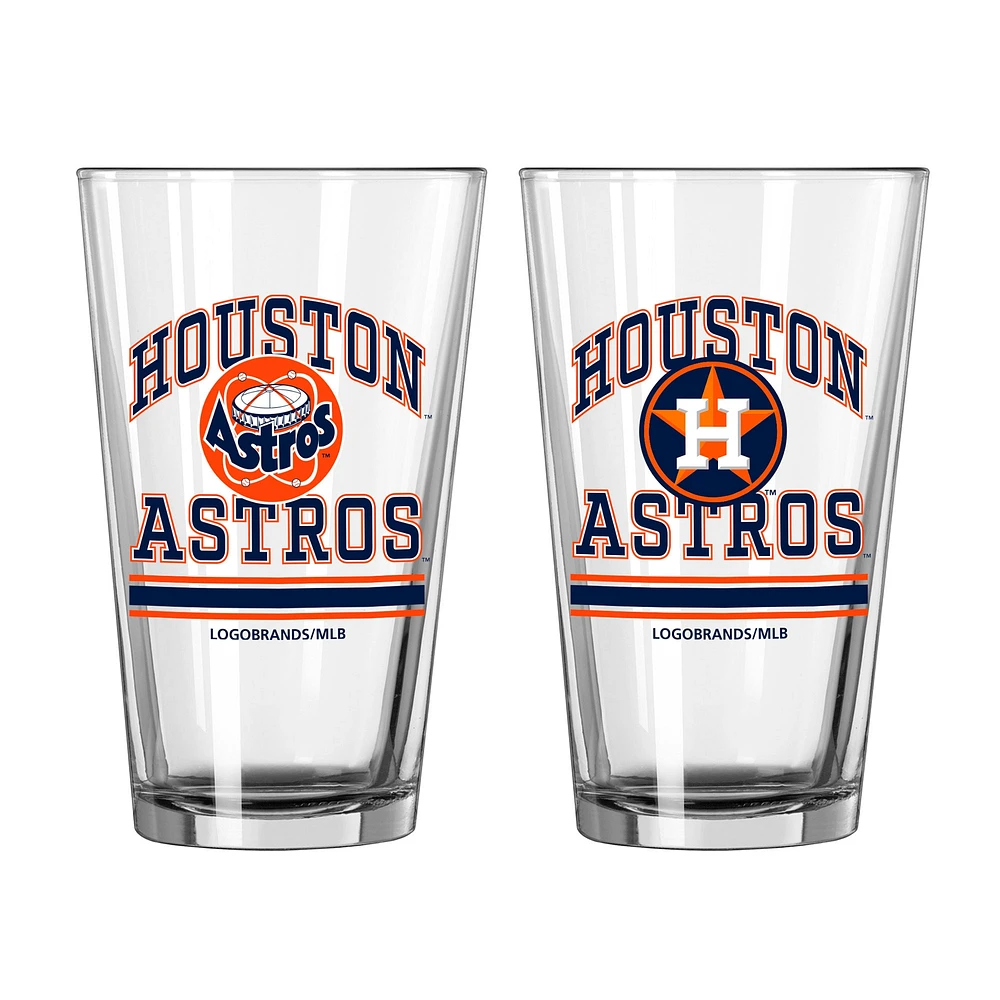 Astros de Houston 16oz. Verre à pinte, paquet de deux