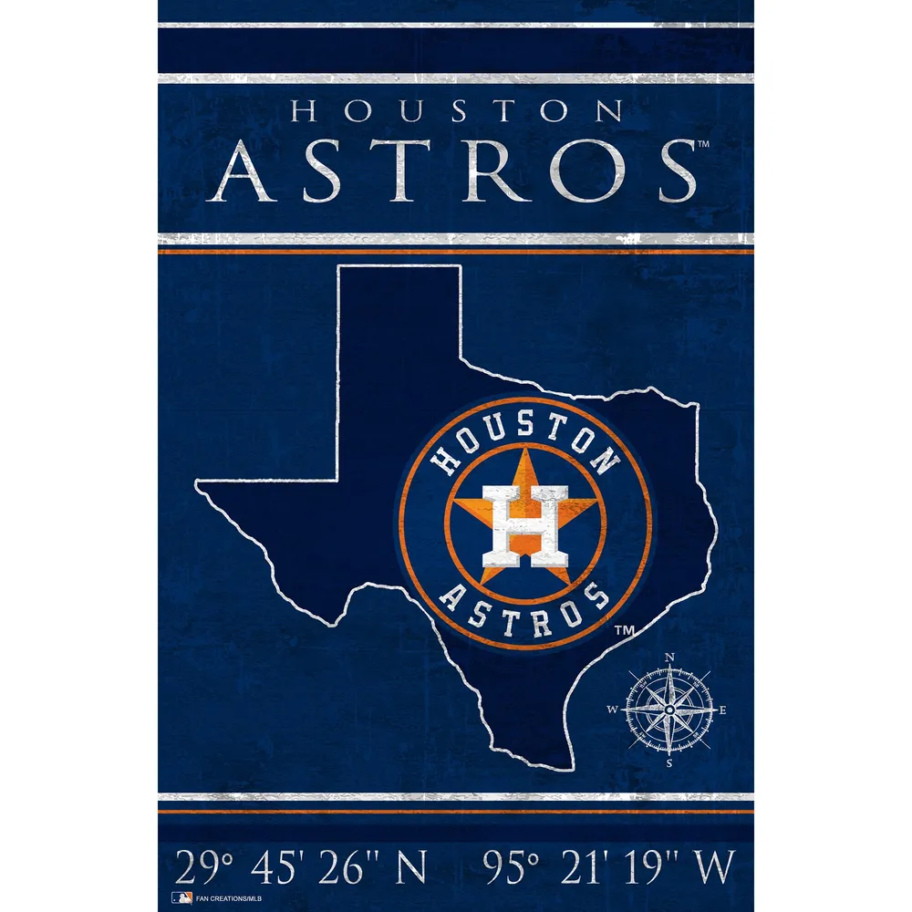 Astros 12 Circle with State and Team Logo Wood Sign