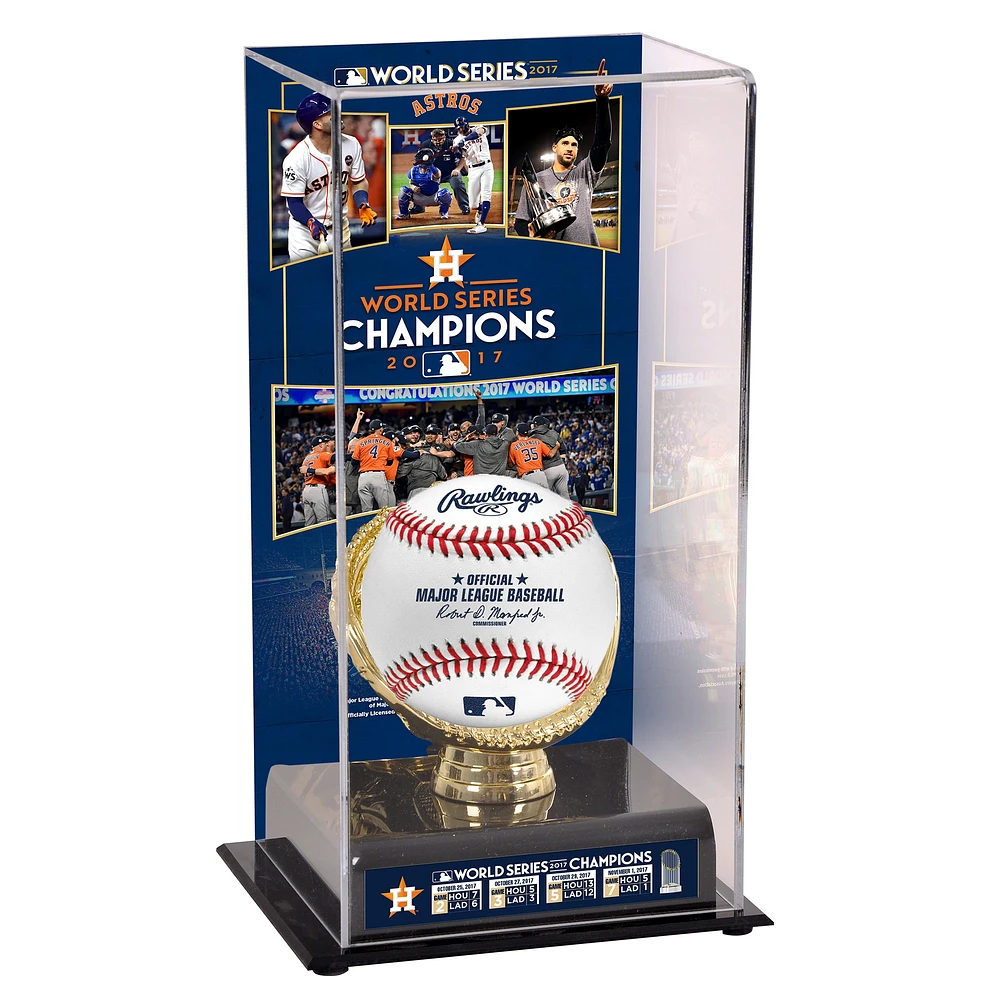 Vitrine de présentation sublimée des champions de la série mondiale MLB 2017 des Astros de Houston avec image