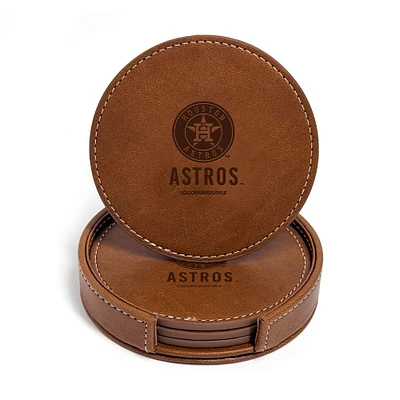 Houston Astros 4-Pack Faux Leather Coaster Set