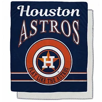 Couverture Sherpa en flanelle polaire avec emblème rétro des Astros de Houston, 50 po x 60 po