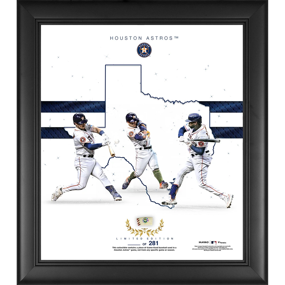 Houston Astros Framed 15" x 17" Franchise Foundations 2023 Collage with a Piece of Game Used Baseball - Limited Edition of 281