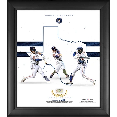 Houston Astros Framed 15" x 17" Franchise Foundations 2023 Collage with a Piece of Game Used Baseball - Limited Edition of 281
