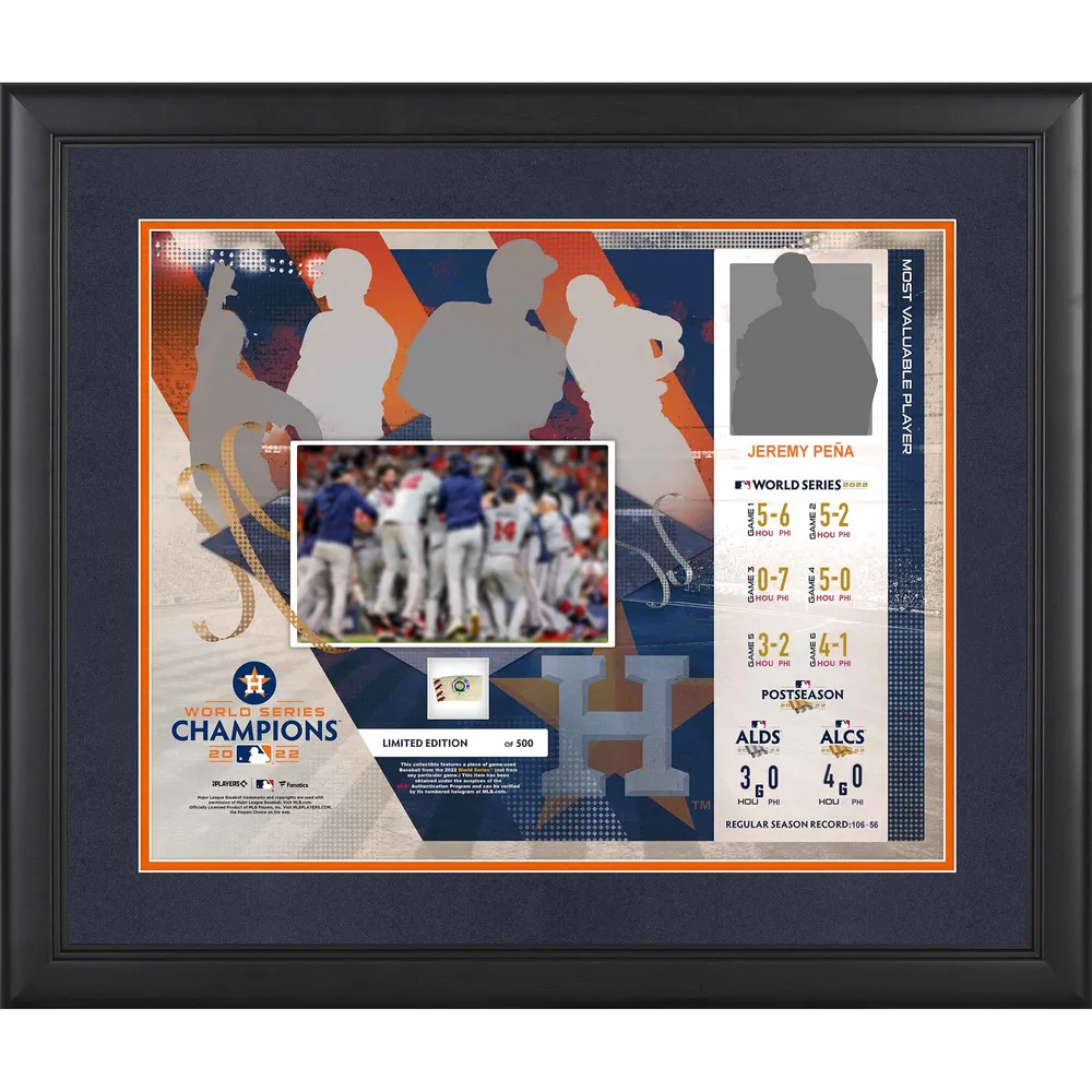 Jeremy Pena Houston Astros 2022 MLB World Series MVP Framed Collage with a  Piece of Game-Used World Series Dirt - Limited Edition of 500