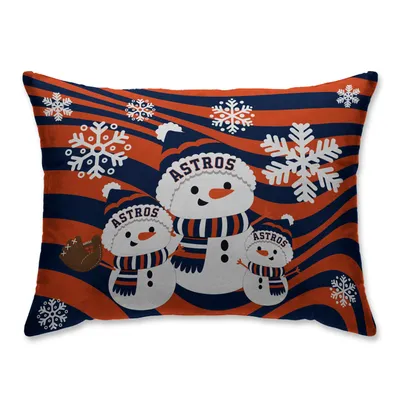 Houston Astros Holiday Snowman Bed Pillow