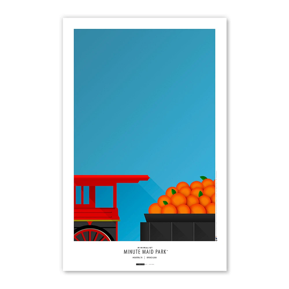 Houston Astros Minute Maid Park 11'' x 17'' Minimalist Stadium Poster Art Print