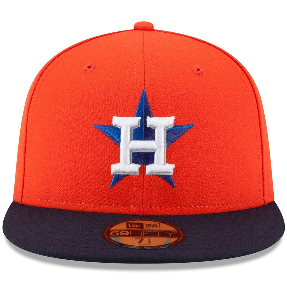 Houston Astros New Era Authentic Collection On Field 59FIFTY - Fitted Structured Hat Orange/Navy