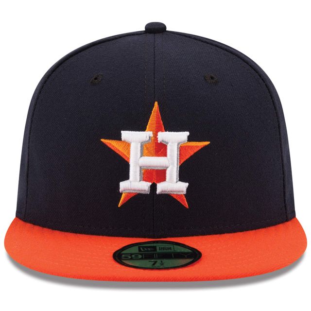 Houston Astros New Era Road Authentic Collection On-Field Logo 59FIFTY - Bonnet ajusté Marine / Orange