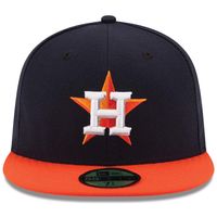 Houston Astros New Era Road Authentic Collection On-Field Logo 59FIFTY - Fitted Hat Navy/Orange