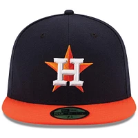 Houston Astros New Era Road Authentic Collection On-Field Logo 59FIFTY - Fitted Hat Navy/Orange