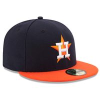 Houston Astros New Era Road Authentic Collection On-Field Logo 59FIFTY - Fitted Hat Navy/Orange