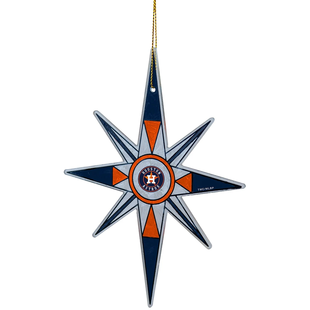 Houston Astros Stained Glass Snowflake Ornament