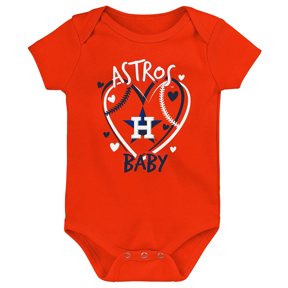 Ensemble de trois bodies pour bébé Houston Astros Slide Home