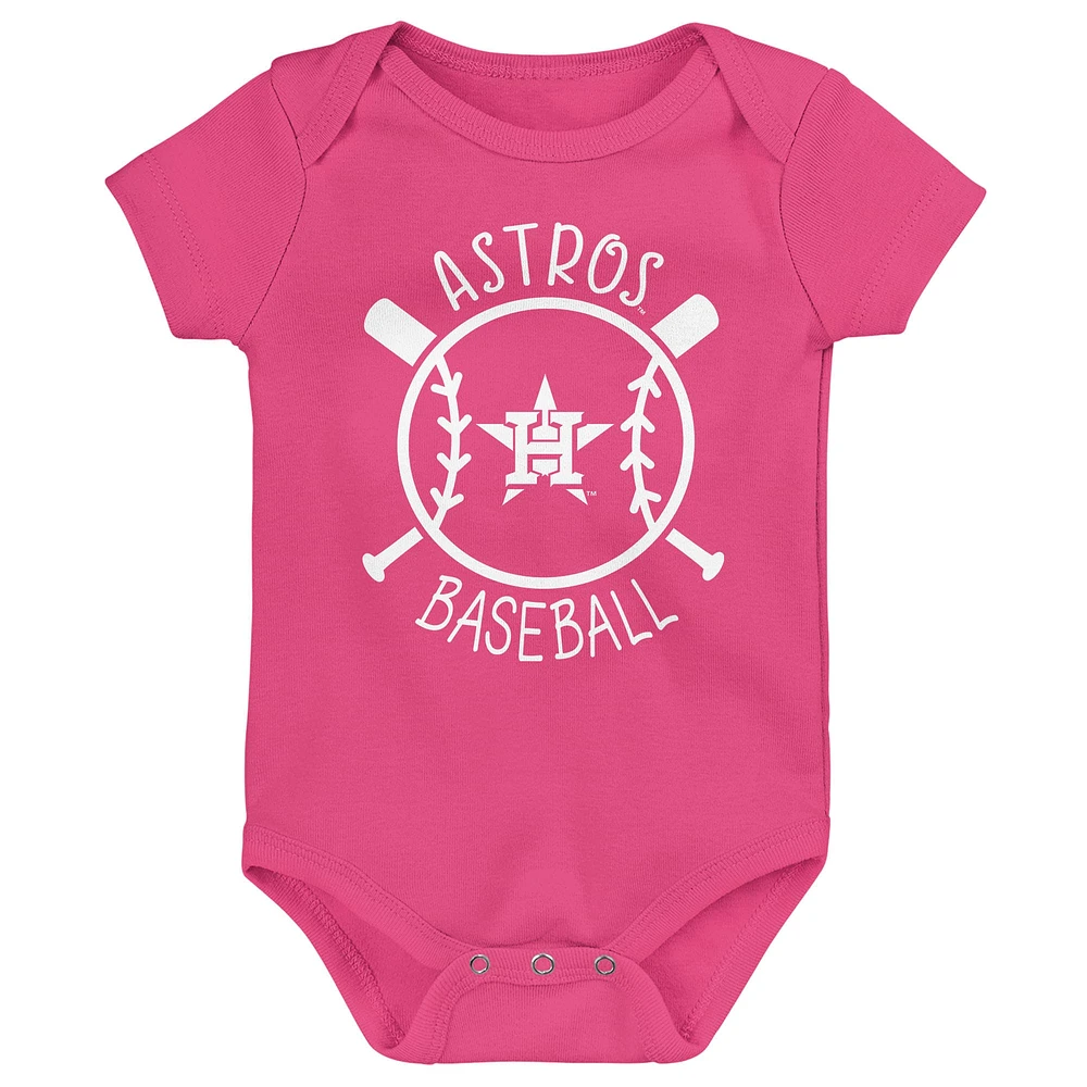 Ensemble de trois bodies pour bébé Houston Astros Slide Home