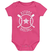 Ensemble de trois bodies pour bébé Houston Astros Slide Home