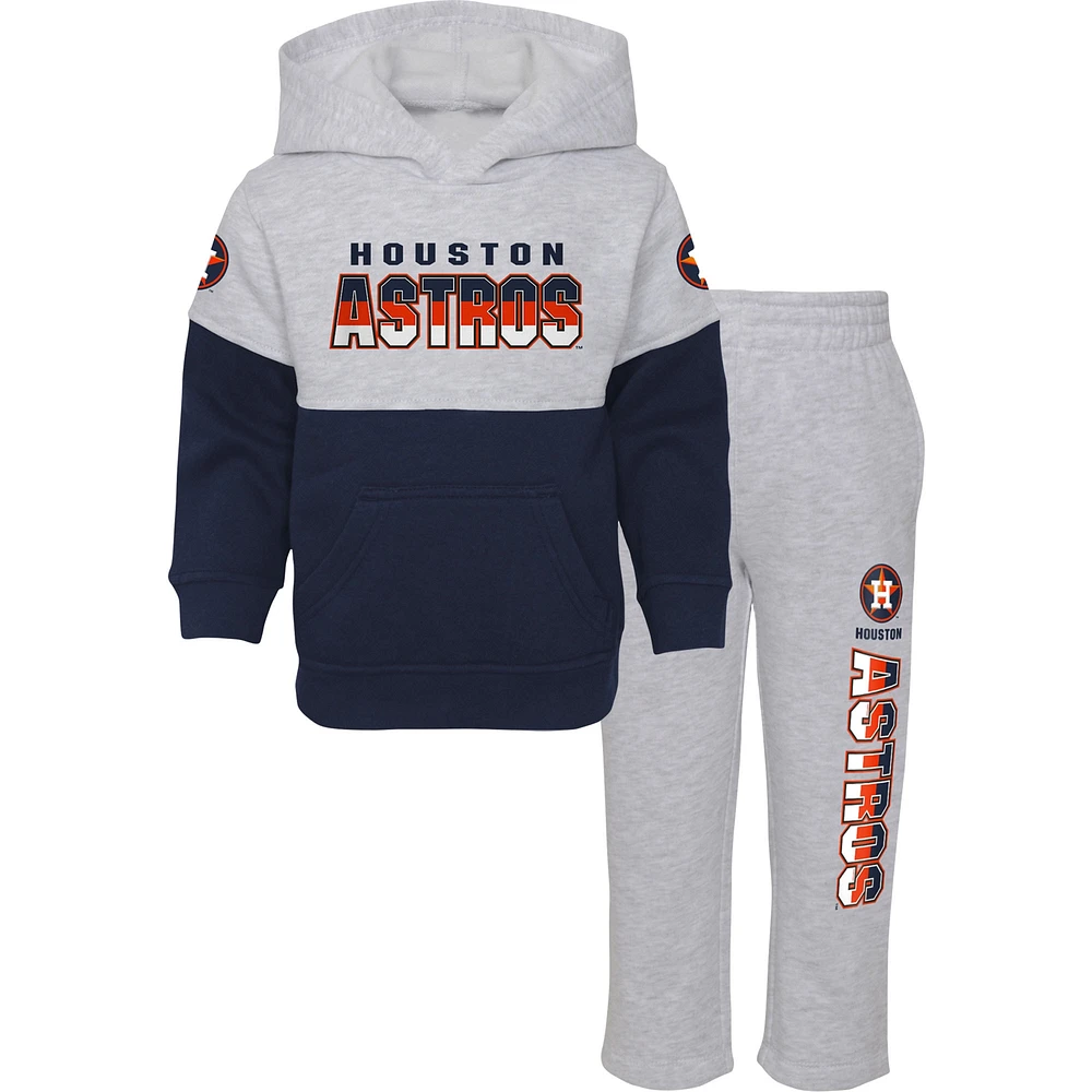 Infant Navy/Heather Gray Houston Astros Playmaker Pullover Hoodie & Pants Set