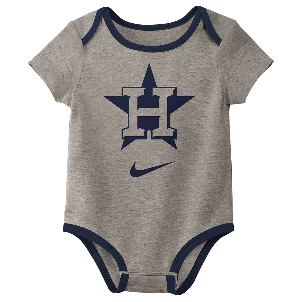 Ensemble de trois bodys Nike Houston Astros Authentic Collection pour bébé