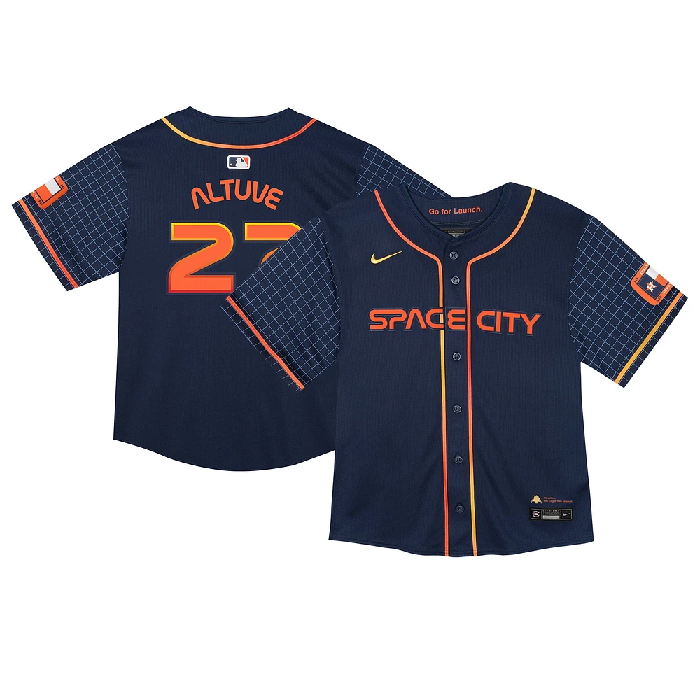 Maillot de joueur Nike Jose Altuve, Houston Astros City Connect Limited, bleu marine, pour bébé