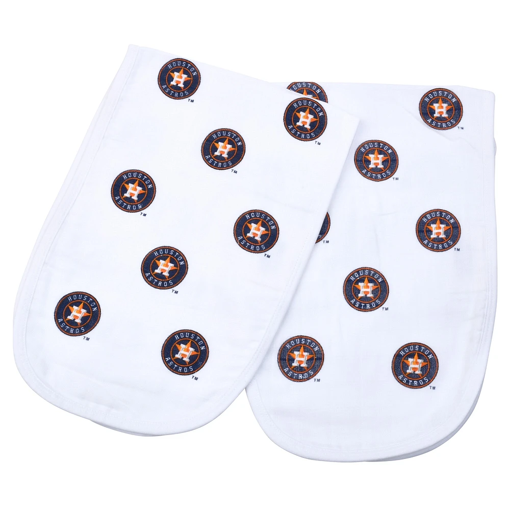 Infant Three Little Anchors Houston Astros 2-Pack Muslin Burp Cloth Set